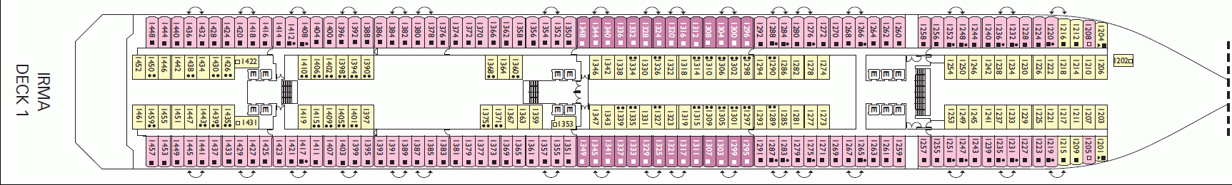 Deckplan Irma Deck – Costa Fascinosa