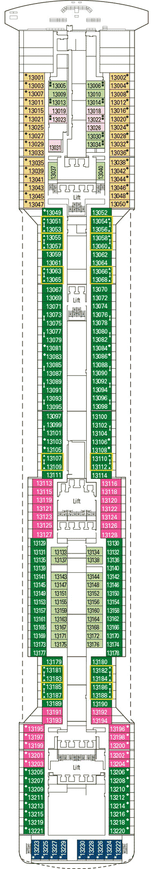 Deckplan Deck 13 Cupido – MSC Divina