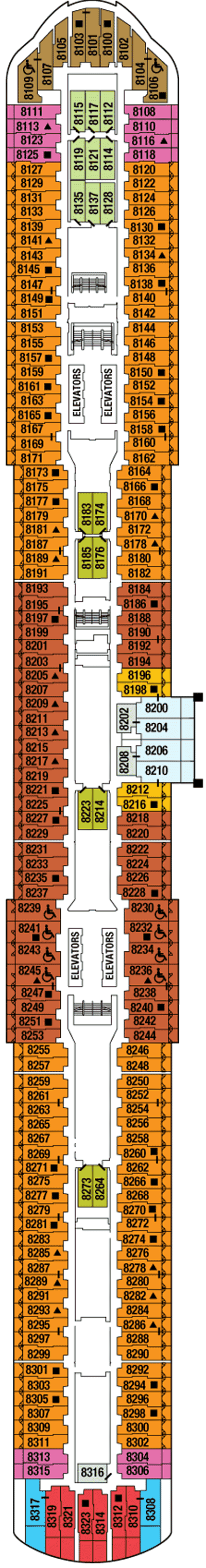 Deckplan Deck 08 – Celebrity Edge