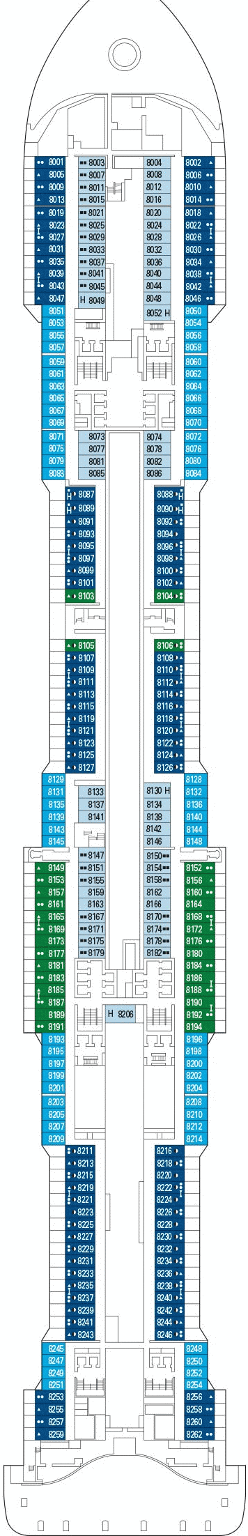 Deckplan Deck 8 – MSC Virtuosa