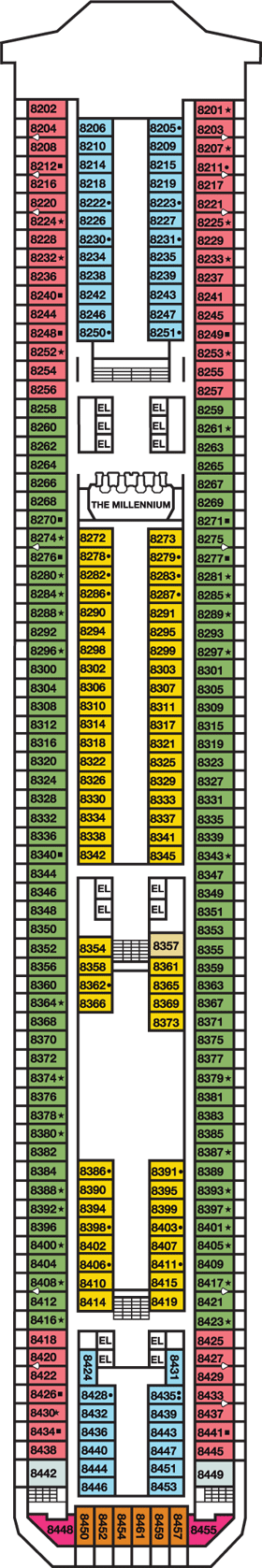 Deckplan Verandah Deck – Carnival Freedom