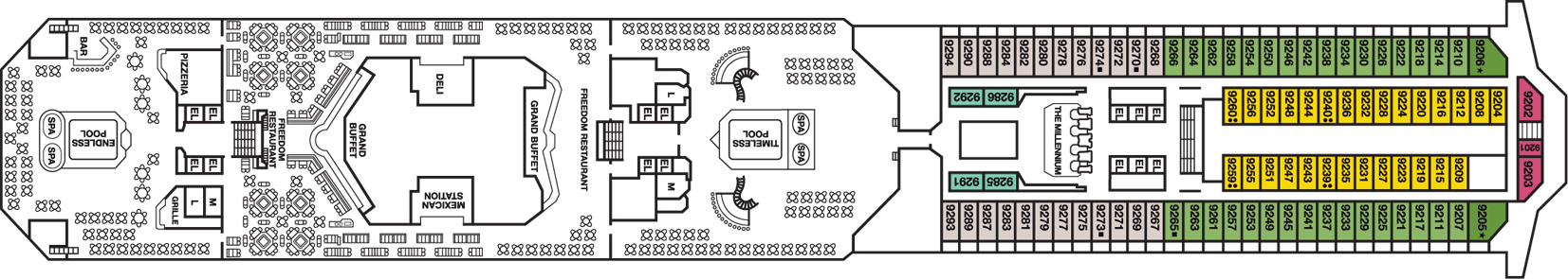 Deckplan Lido Deck – Carnival Freedom