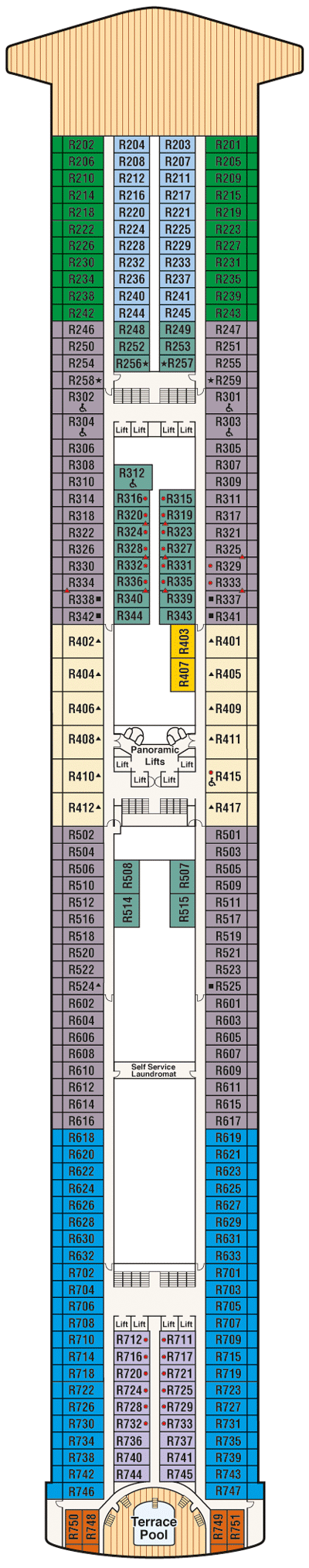 Deckplan Deck 14 Riviera – Ruby Princess