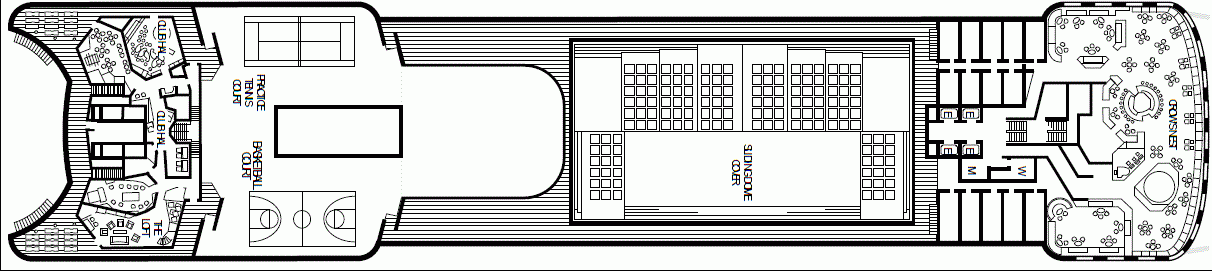 Deckplan Deck 9 - Sports Deck – Volendam