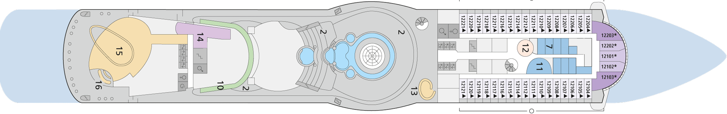 Deckplan Deck 12 – AIDAmar