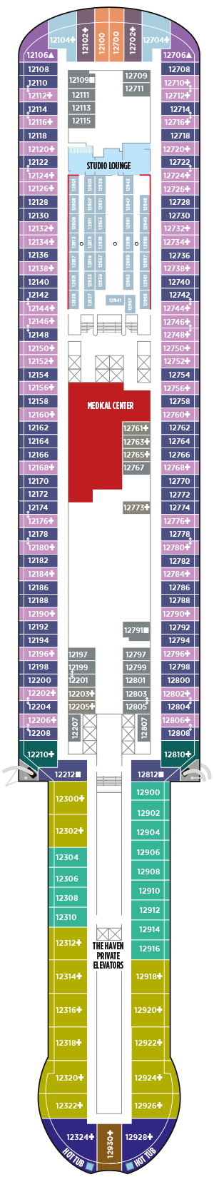 Deckplan Deck 12 – Norwegian Prima