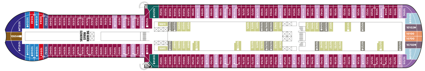 Deckplan Deck 10 – Norwegian Prima