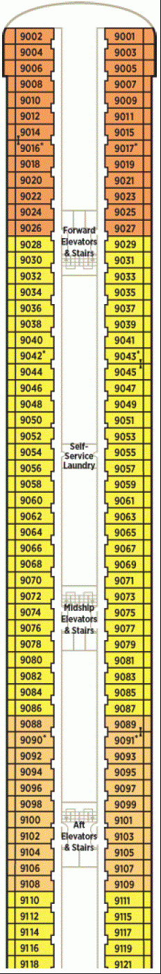 Deckplan Deck 9 Seabreeze Deck – Crystal Symphony