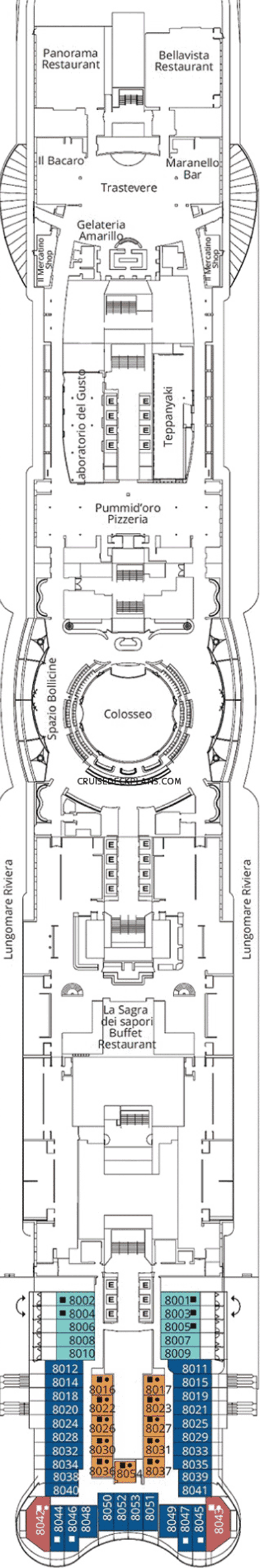 Deckplan Deck 08 – Costa Smeralda