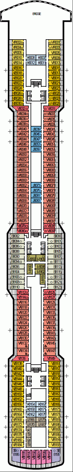 Deckplan Deck 8 Navigation Deck  – Koningsdam