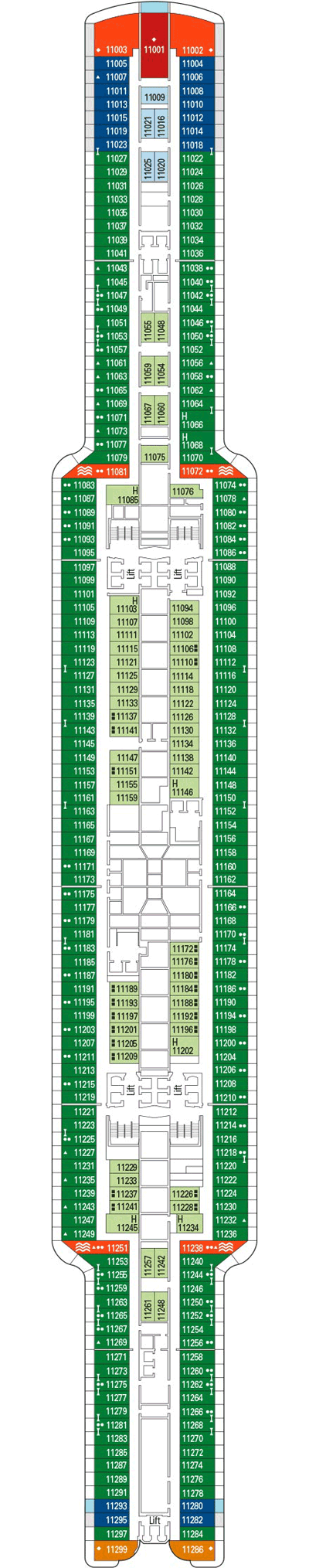 Deckplan Deck 11 – MSC Seashore