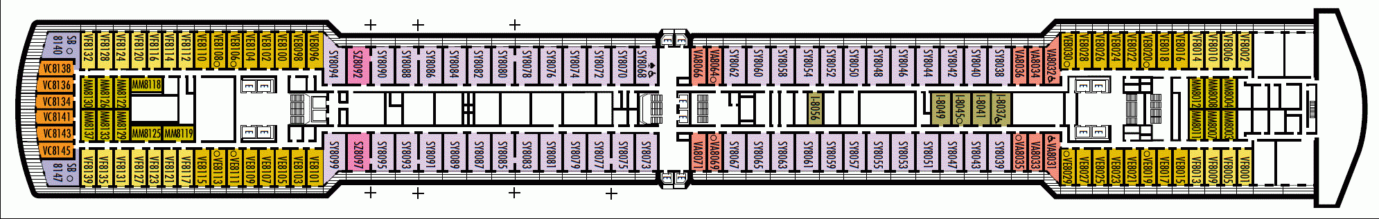 Deckplan Deck 8 - Navigation Deck – Oosterdam
