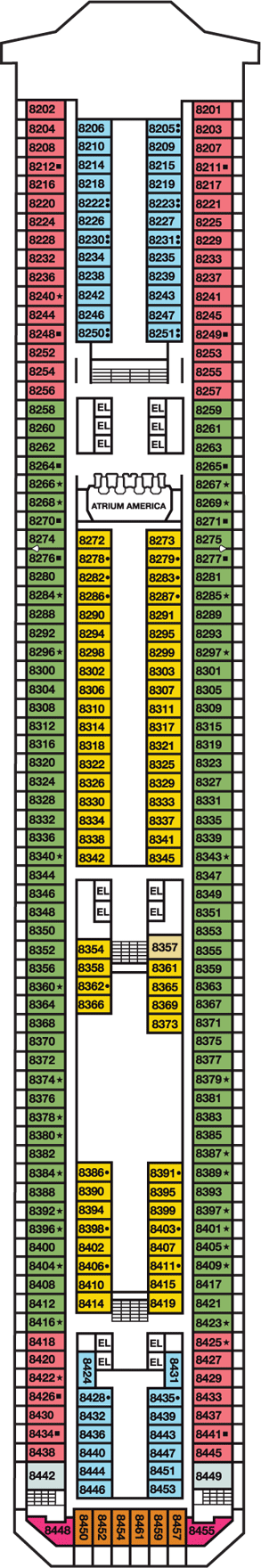 Deckplan Verandah Deck – Carnival Valor