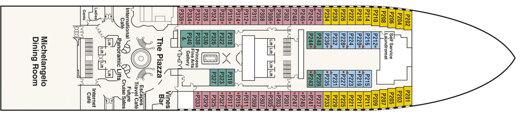 Deckplan Deck 5 Plaza – Emerald Princess
