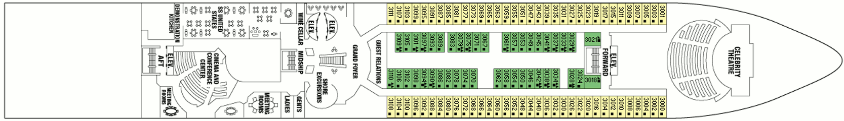 Deckplan Plaza Deck – Celebrity Infinity  