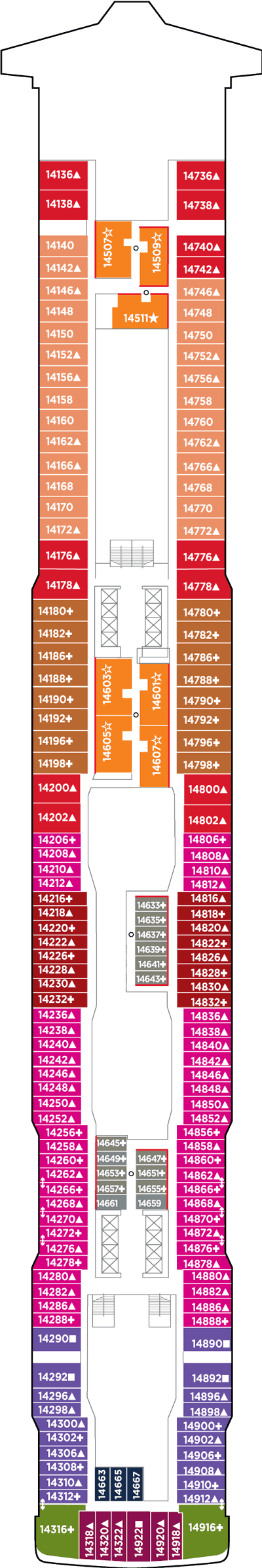 Deckplan Deck 14 – Norwegian Joy