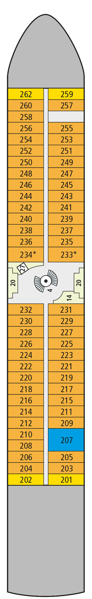 Deckplan Deck 2 – A-Rosa Sena