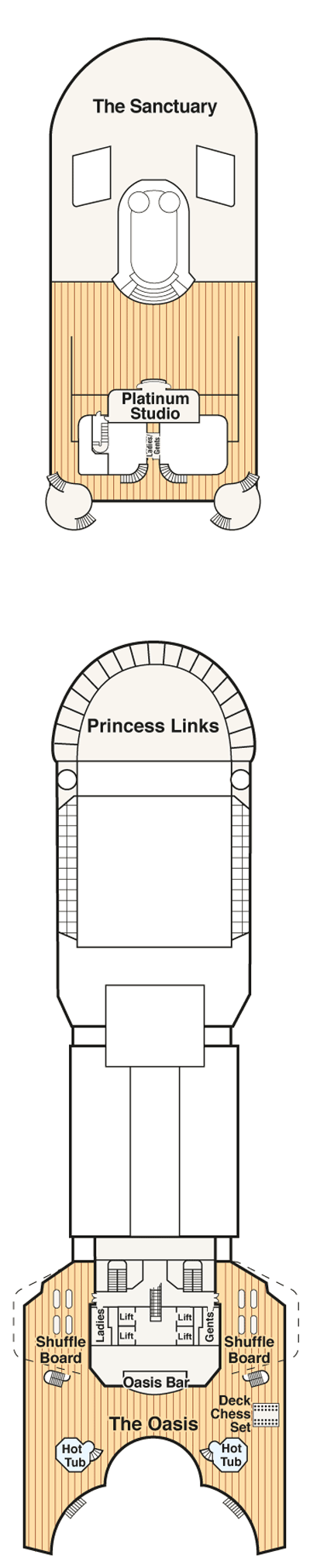 Deckplan Deck 16 - Sports – Diamond Princess