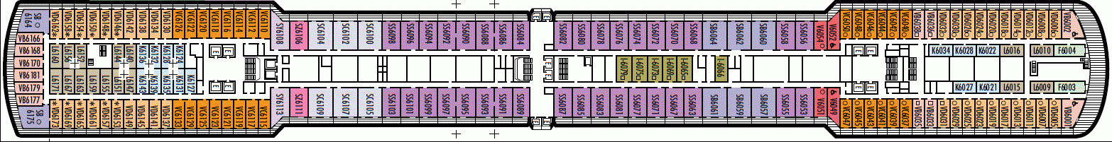 Deckplan Deck 6 - Upper Verandah Deck  – Seven Seas Explorer