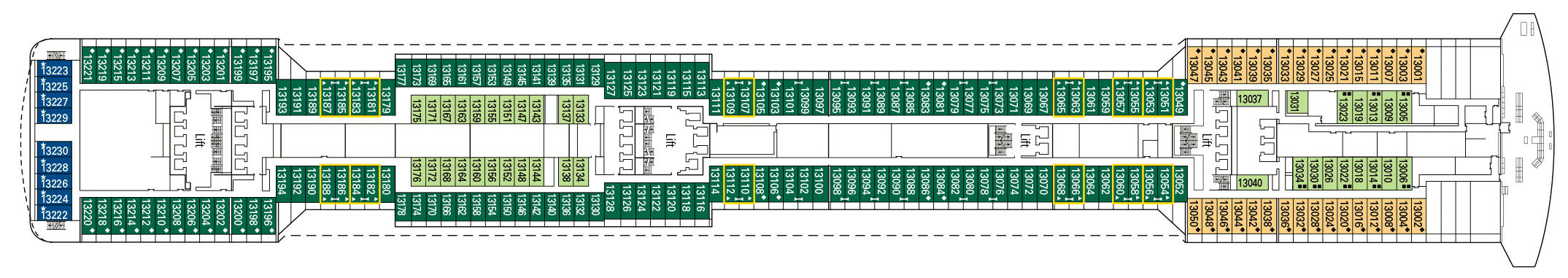 Deckplan Deck 13 - Ametista – MSC Preziosa