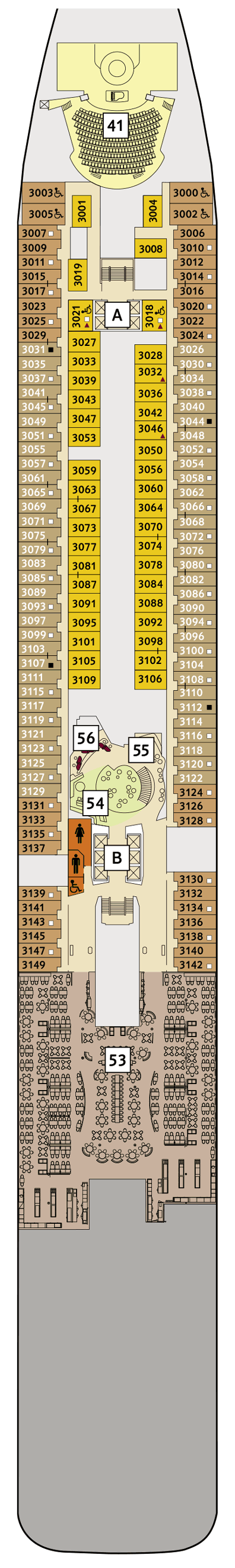 Deckplan Deck 3 - Atlantik – Mein Schiff 2