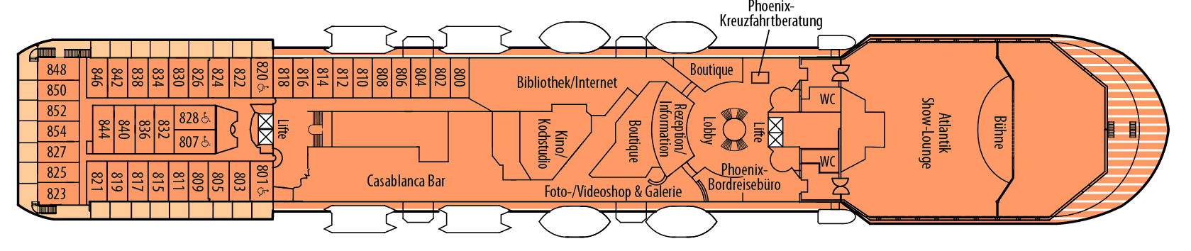 Deckplan Deck 8 - Salon-Deck – Amera