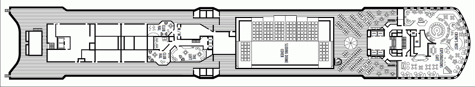 Deckplan Deck 10 - Observation Deck – Oosterdam