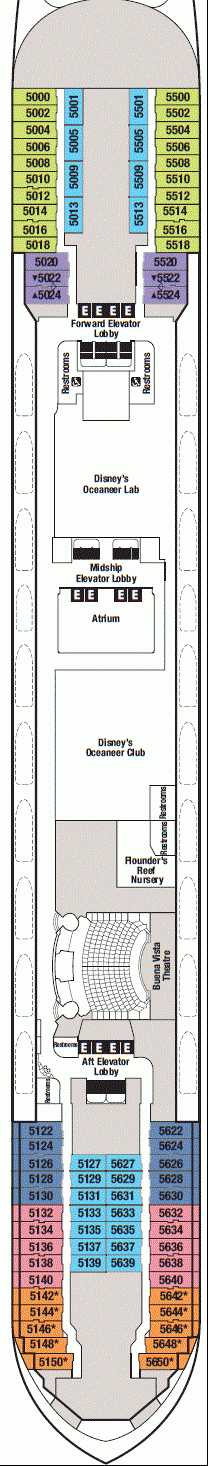 Deckplan Deck 5 – Disney Wonder