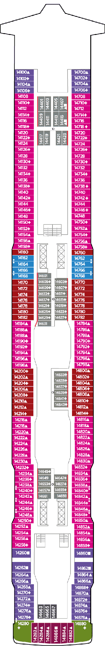 Deckplan Deck 14 – Norwegian Bliss
