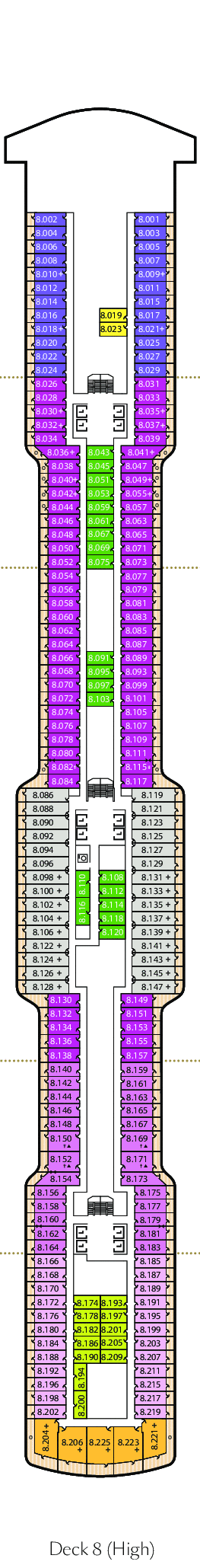 Deckplan Deck 8 – Queen Anne
