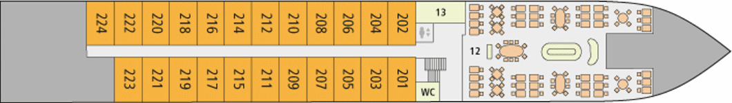 Deckplan Deck 2 – A-Rosa Alva