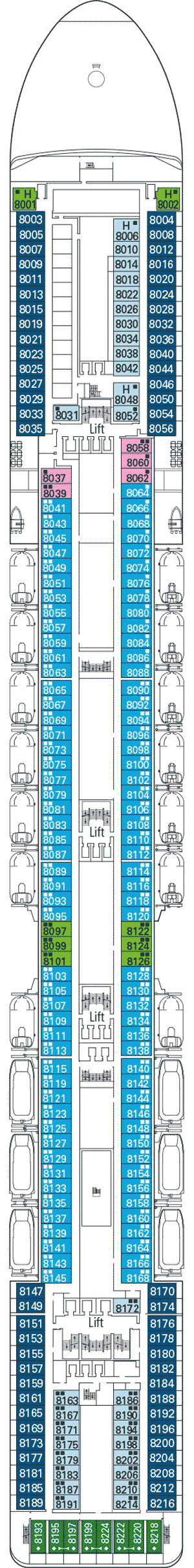 Deckplan Deck 8 - Forte – MSC Musica