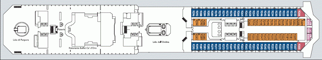Deckplan Deck 9 Villa Borghese – Costa Favolosa