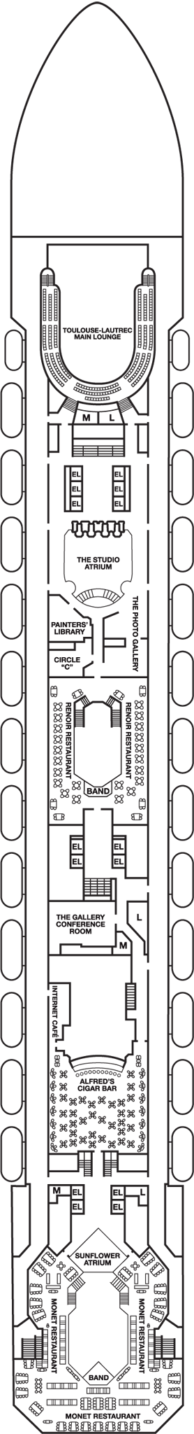 Deckplan Atlantic Deck – Carnival Conquest