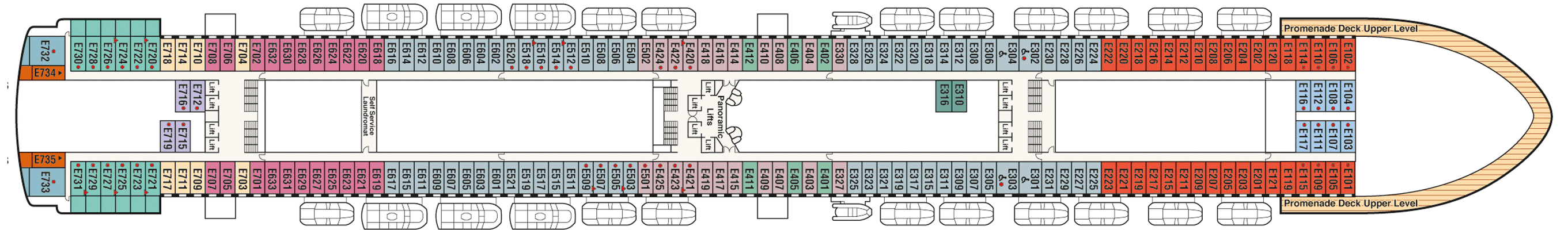 Deckplan Deck 8 Emerald – Emerald Princess