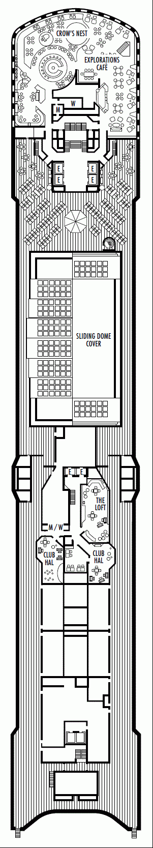 Deckplan Deck 10 - Observation Deck – Westerdam