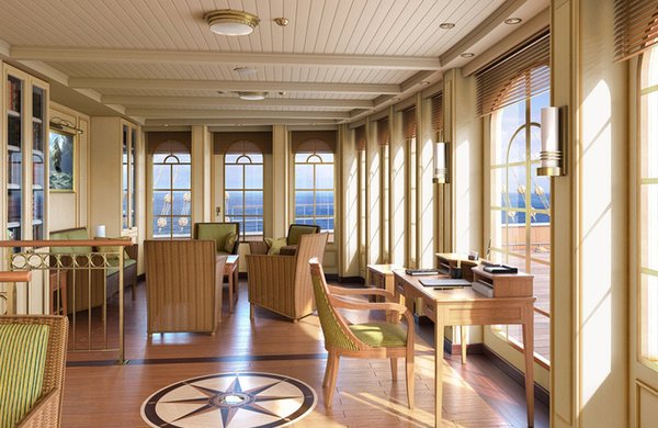 Sea Cloud Spirit – Die Bibliothek mit einem 180° Panoramablick | Sea Cloud Spirit