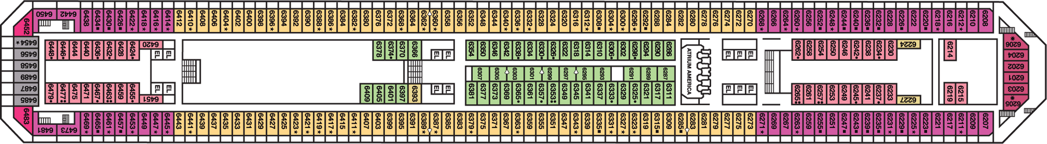 Deckplan Upper Deck – Carnival Valor