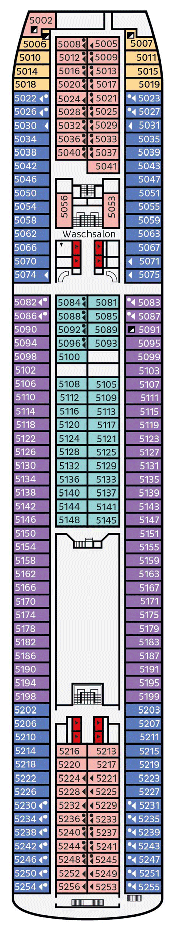 Deckplan Main Deck – Vasco da Gama