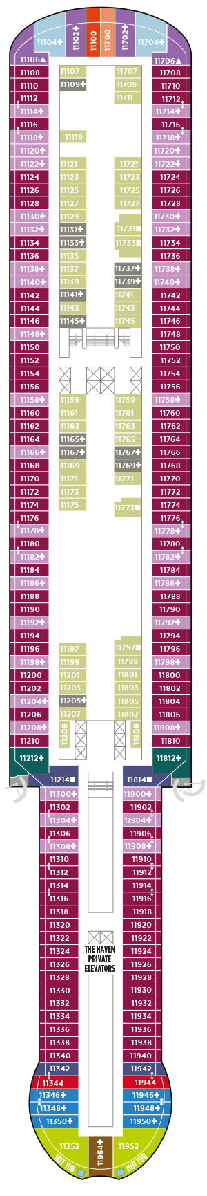 Deckplan Deck 11 – Norwegian Prima