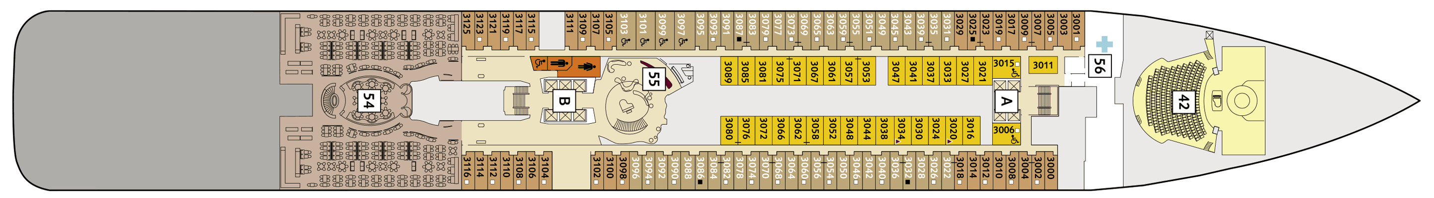 Deckplan Deck 3 Atlantik – Mein Schiff 4