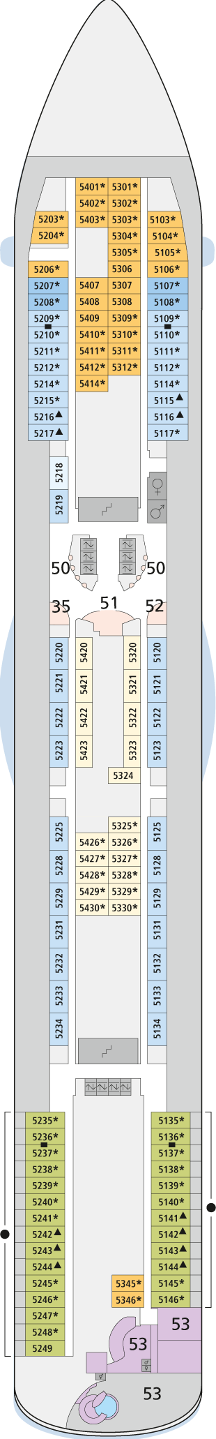 Deckplan Deck 5 – AIDAluna