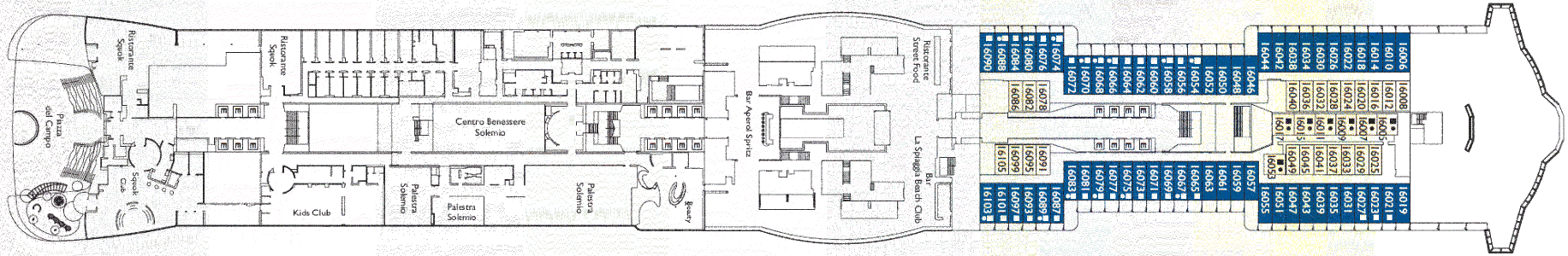 Deckplan Deck 16 – Costa Toscana