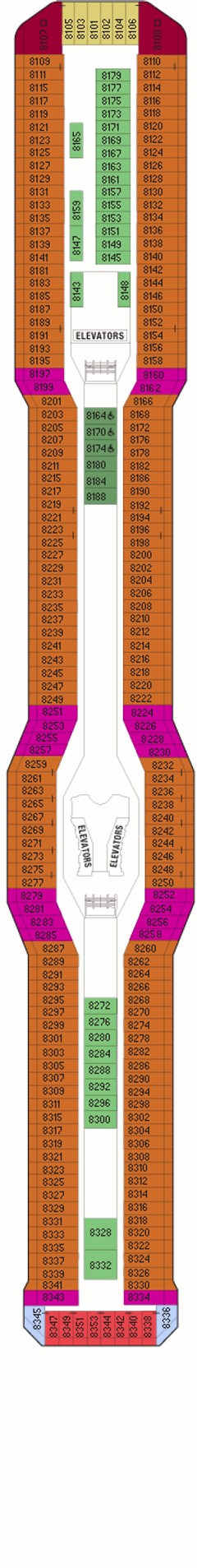 Deckplan Vista Deck – Celebrity Solstice  