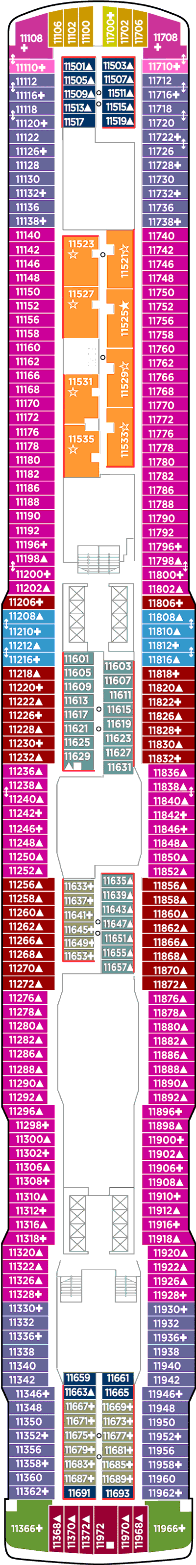 Deckplan Deck 11 – Norwegian Joy