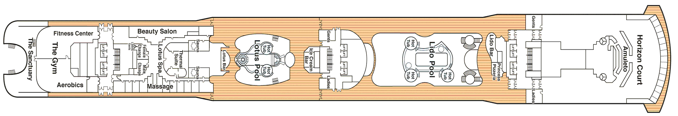 Deckplan Deck 14 - Lido – Coral Princess