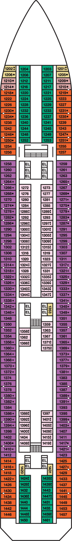 Deckplan Riviera Deck – Carnival Splendor