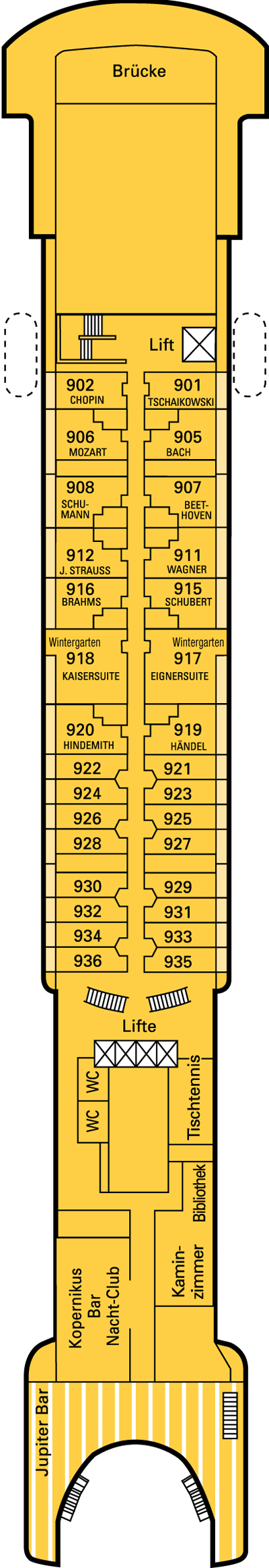 Deckplan Jupiter Deck – Amadea