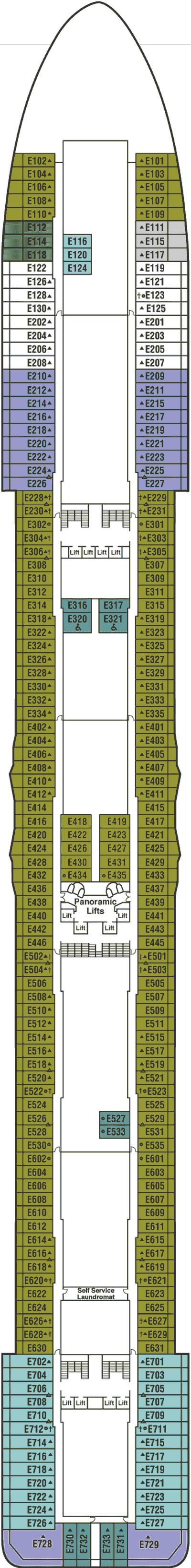 Deckplan Deck 8 Emerald – Majestic Princess