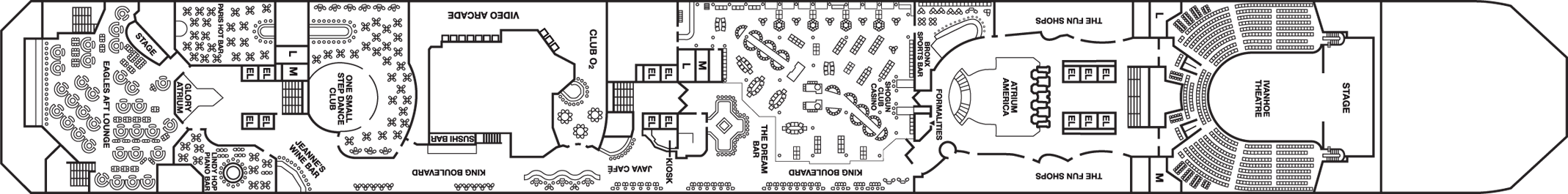 Deckplan Promenade Deck – Carnival Valor